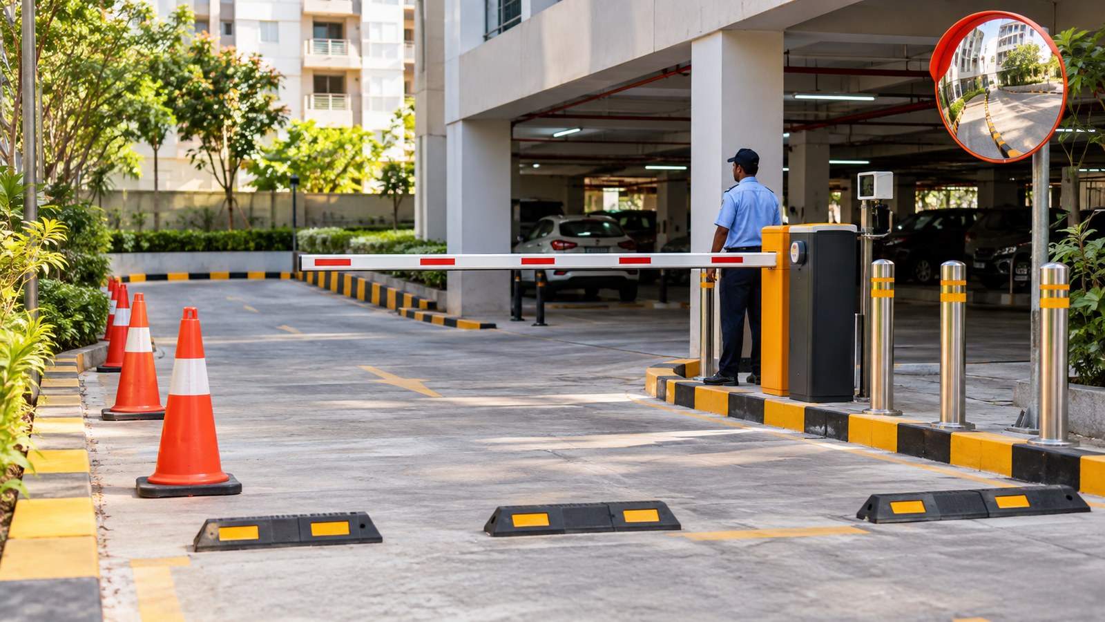 Cones, wheel stops and parking safety equipment